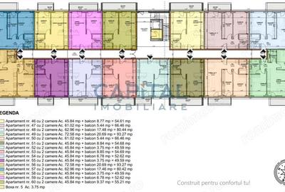 Apartament de vanzare, 2 camere, 66mpc, lift, bloc nou, comision 0% - 5