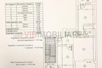 Apartament 3 camere  cu 2 locuri de parcare de vânzare – Chiajna - 15