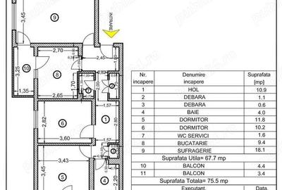 Apartament cu 3 camere decomandat în Ultracentral