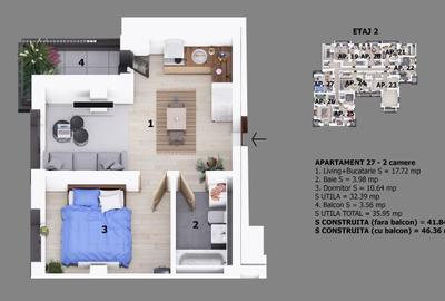 Apartament 2 camere | strada Tibles | Bloc cu lift | Finalizat - 2