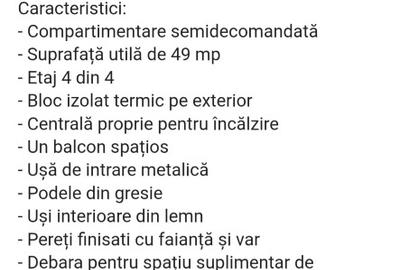 Apartament cu 2 camere semidecomandat în Tomis III