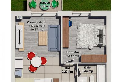 Apartament cu 2 camere decomandat în Ștefăneștii de Jos - 3