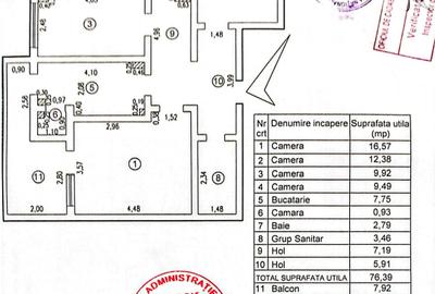 Apartament cu 3 camere decomandat în Central