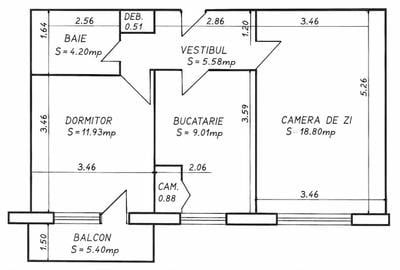 Apartament cu 2 camere decomandat în Mărăști