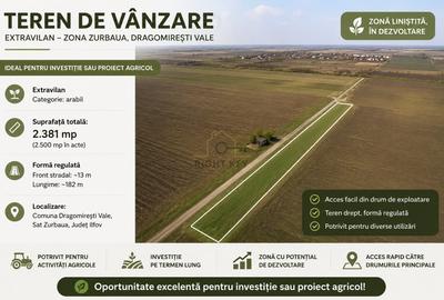 Teren agricol extravilan de 2500 mp, în Dragomirești-Vale