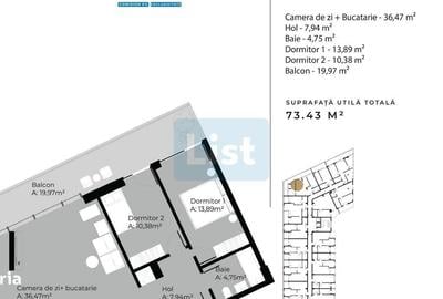 Apartament cu 3 camere în Sopor