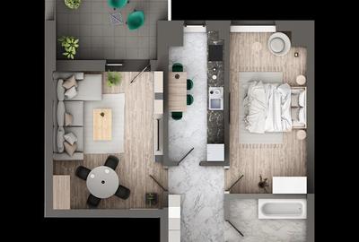 Apartament cu 2 camere decomandat în Galata - 2