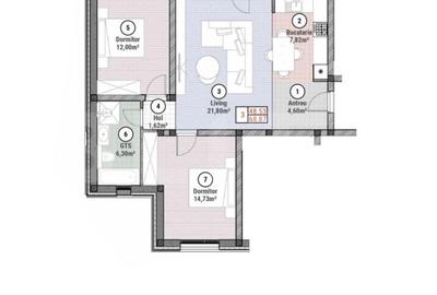 Apartament cu 3 camere semidecomandat în Moșnița Nouă