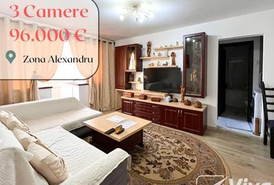 Apartament cu 3 camere semidecomandat în Alexandru cel Bun