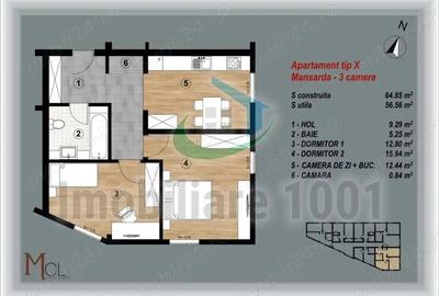 Apartamente cu 2 ?i 3 camere, imobil nou, mansarda, zona centrala - 7