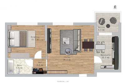 Apartament cu 2 camere decomandat în Metalurgiei - 2