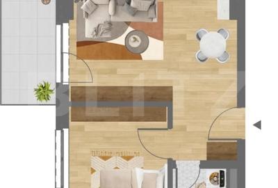 Apartament cu 2 camere semidecomandat în Dâmbul Rotund - 1