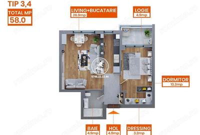 Apartament cu 2 camere decomandat în Dacia - 10