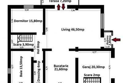 Casă individuală cu 6 camere cu Canalizare în CET - 58