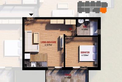 Garsonieră decomandată în Central