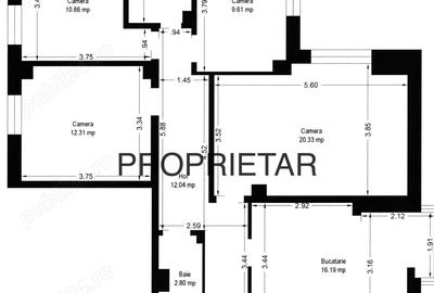PROPRIETAR: Apt 4 camere Aradului Vest (Piata Verde), 88mp, bucatarie mare, centrala, 5 clime, boxa - 9