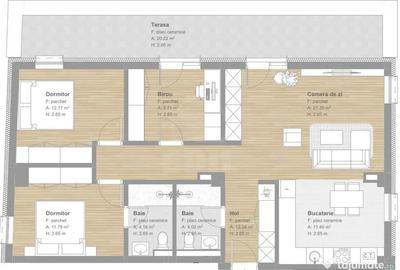 Apartament cu 4 camere semidecomandat în Florești