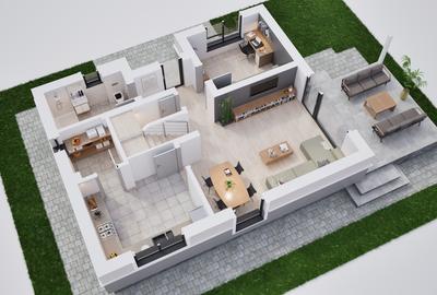 Casă individuală, teren generos și compartimentare eficientă - 0% comision - 16