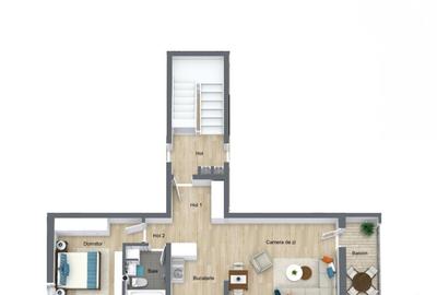 Apartament cu 2 camere decomandat în Est - 2