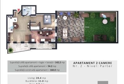 Apartament cu 2 camere decomandat în Florești - 1