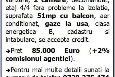 Apartament cu 2 camere decomandat în Dacia - 6