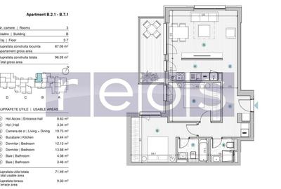 VANZARE APARTAMENT 3 CAMERE | STRAULESTI | 87MP | TERASA | COMPLEX NOU - 16