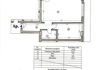 Apartament cu 2 camere decomandat în Kamsas