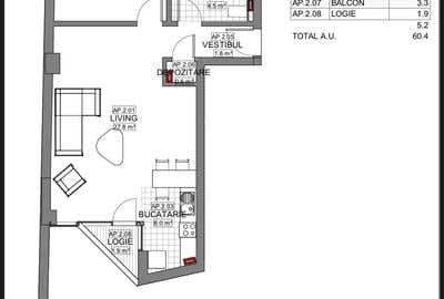 Doua Camere|Toamnei|Mosilor|Eminescu|60m2|Incalzire pardoseala|Buncar|Spati Verzi|doua balcoane - 2