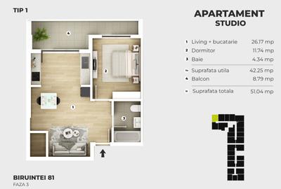 Apartament cu 2 camere decomandat în Central - 2