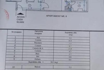 Str Carpati - Piata Sud, Apartament 3 camere, etaj 2/4, bucatarie mare - 2