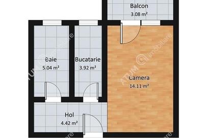 Garsoniera decomandata cu balcon la etajul 2 zona Turnisor din Sibiu - 4