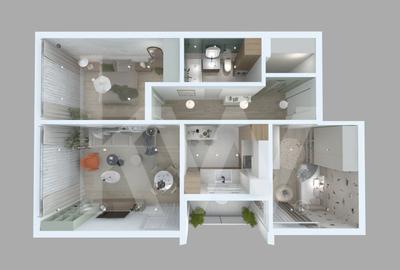 Apartament cu 3 camere semidecomandat în Central - 1