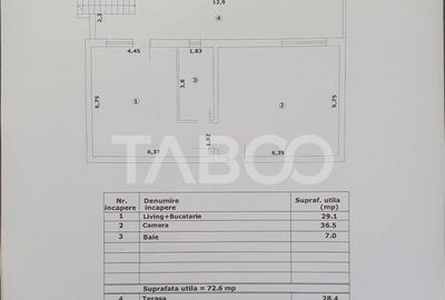 Apartament 2 camere decomandat 73 mp utili + terasa 28 mp no - 1
