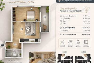Apartament cu 2 camere semidecomandat în Central - 8