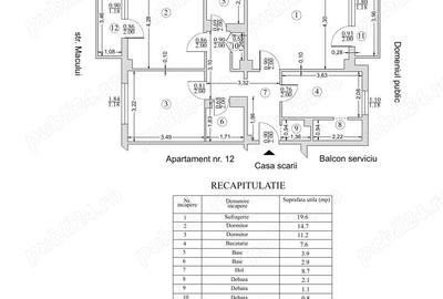 Apartament cu 3 camere decomandat în Central