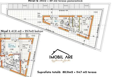 Penthouse cu 3 camere dispus pe două nivele cu terasă panoramică - 3