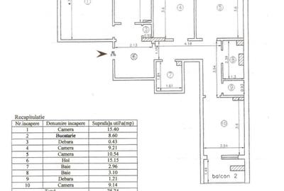 Apartament cu 3 camere decomandat, mobilat în Gară