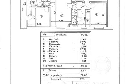 Apartament cu 3 camere semidecomandat în 1 Mai