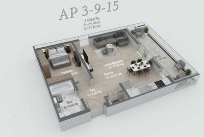 Apartament cu 2 camere decomandat în Păulești - 5