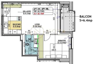 Apartament cu 2 camere decomandat, mobilat în Cotroceni - 15
