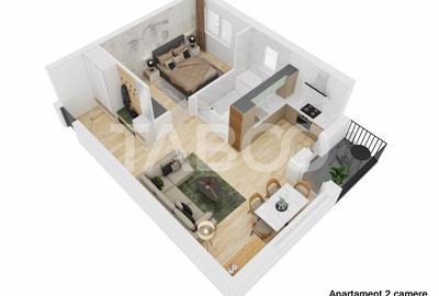 FARA COMISON ! Apartament 2 camere 51 mpu si balcon zona Doamna Stanca - 4