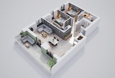 Apartament 3 camere, ansamblu privat cu parc - 13