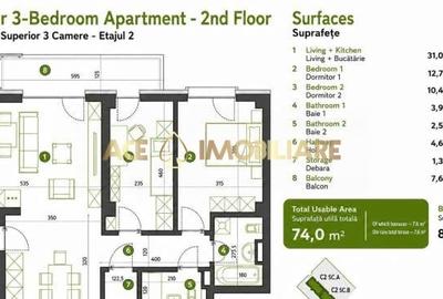 Apartament cu 3 camere semidecomandat, mobilat în Străulești - 8