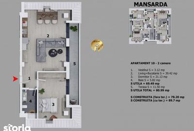 Apartament cu 2 camere în Central - 1