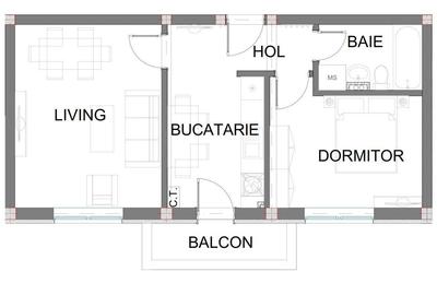 Apartament cu 2 camere decomandat în Central - 1