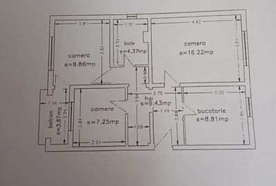 Apartament cu 3 camere decomandat în CET - 2
