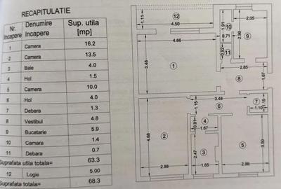 Apartament cu 3 camere decomandat în Podu Roș