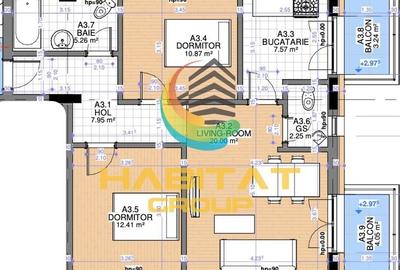 Sisesti 3 camere 73,6 mp 2 bai 2 balcone mobilat/utilat 6 min metrou - 23