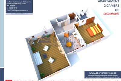 Apartament cu 2 camere decomandat în Nicolina