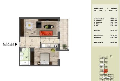 Apartament cu 2 camere decomandat, mobilat în Ghencea - 20